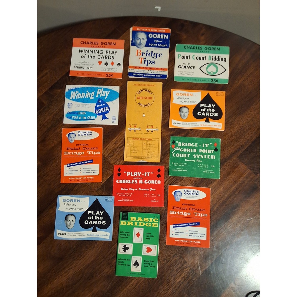 Vintage Charles Goren Bridge Guide Lot Point Count Bidding Scoring Tools 12pc